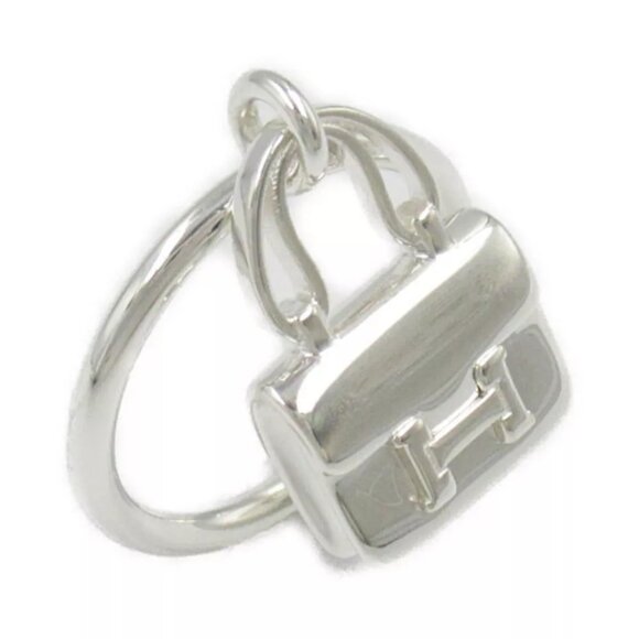 HERMES Amulet Constance Ring Silver925 Used women US size 6.5 #53 - Picture 1 of 9
